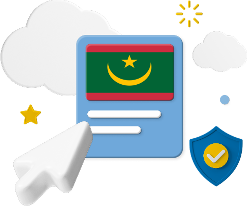 Mauritania flag on website graphic