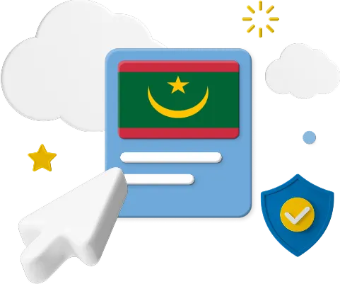 Mauritania flag on website graphic