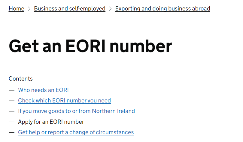 image for content hub page: 1. Apply for an EORI Number