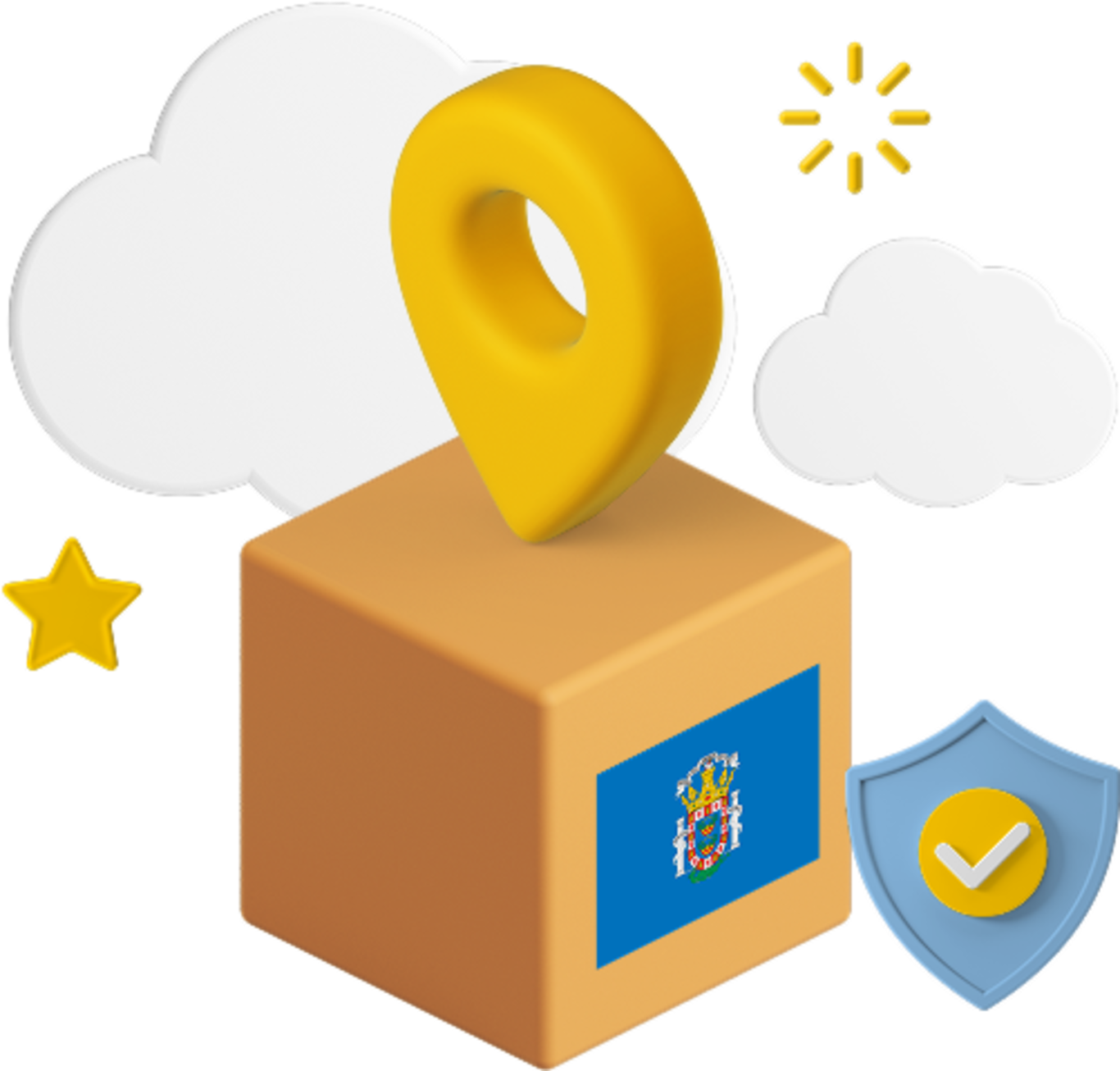 Melilla flag on parcel box graphic
