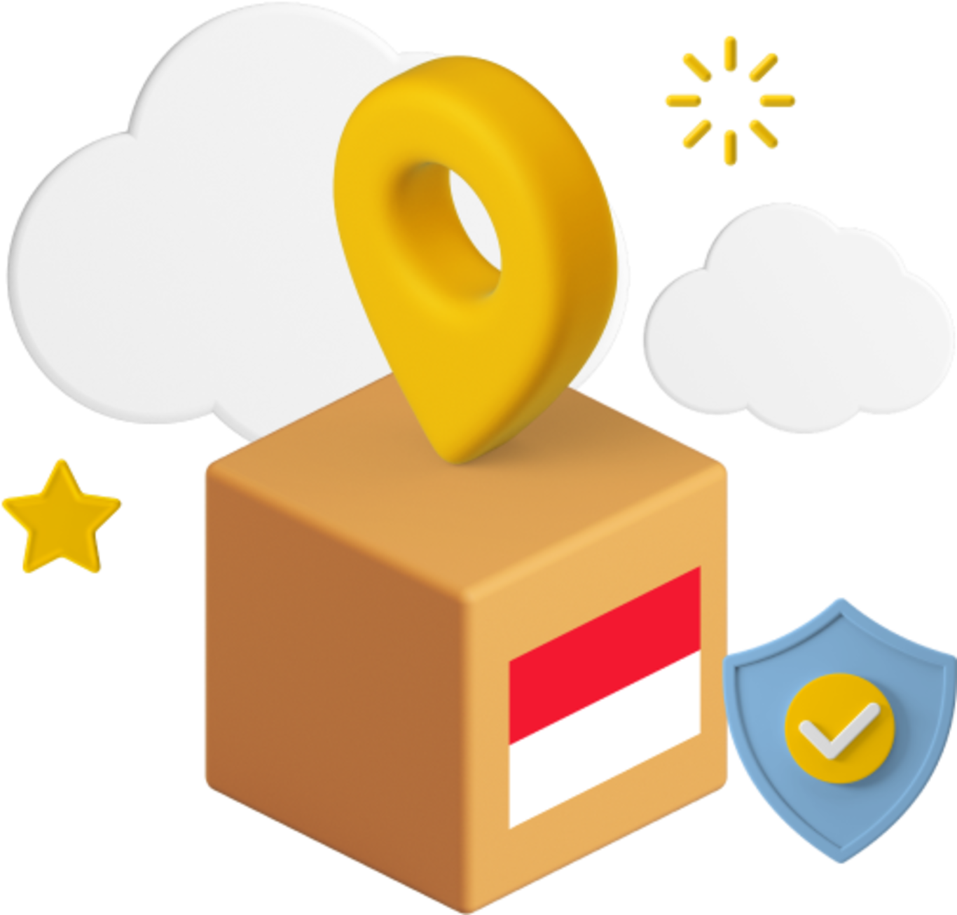 Monaco flag on parcel box graphic