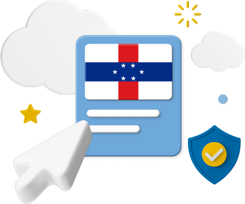 Netherlands Antilles flag on website graphic