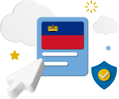 Liechtenstein flag on website graphic