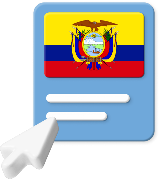Ecuador flag on web page graphic.