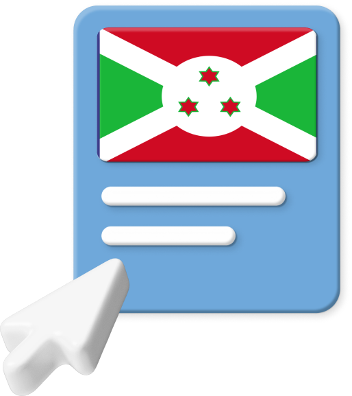 Burundi flag on webpage graphic