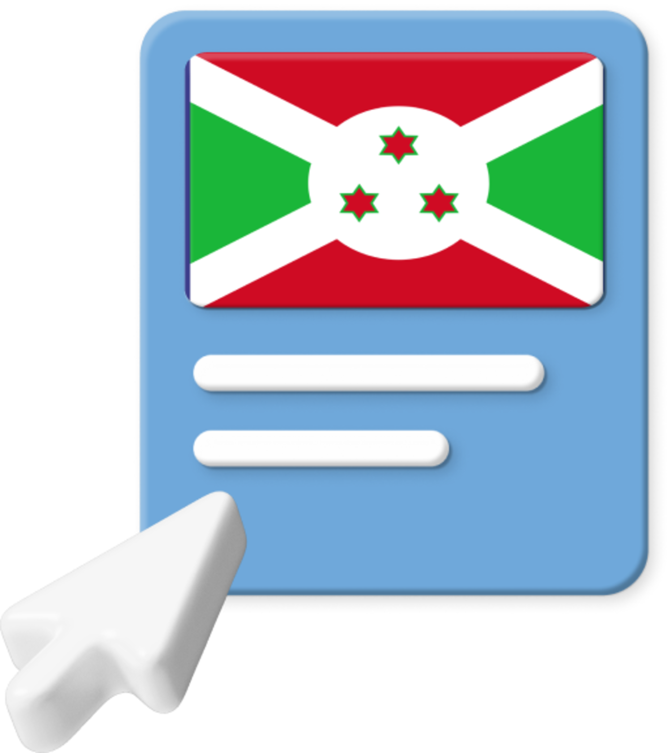 Burundi flag on webpage graphic