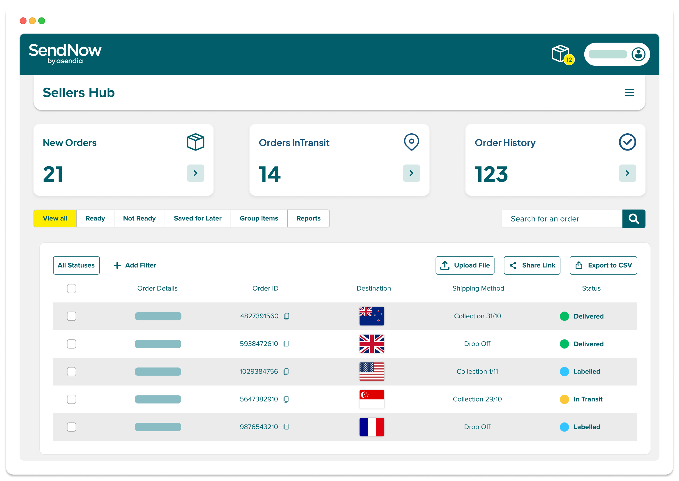 Screenshot of Seller Hub 