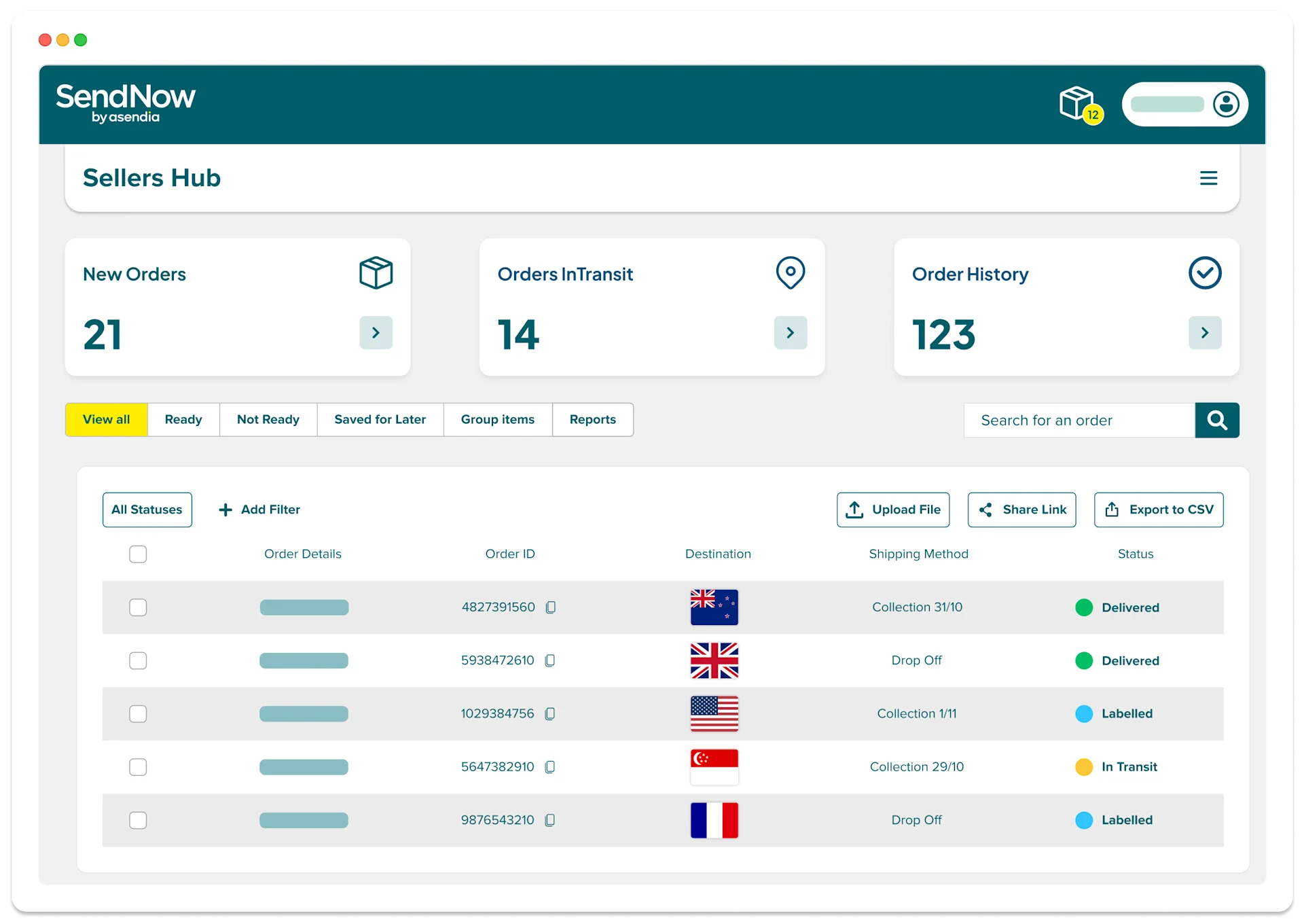 Screenshot of Seller Hub