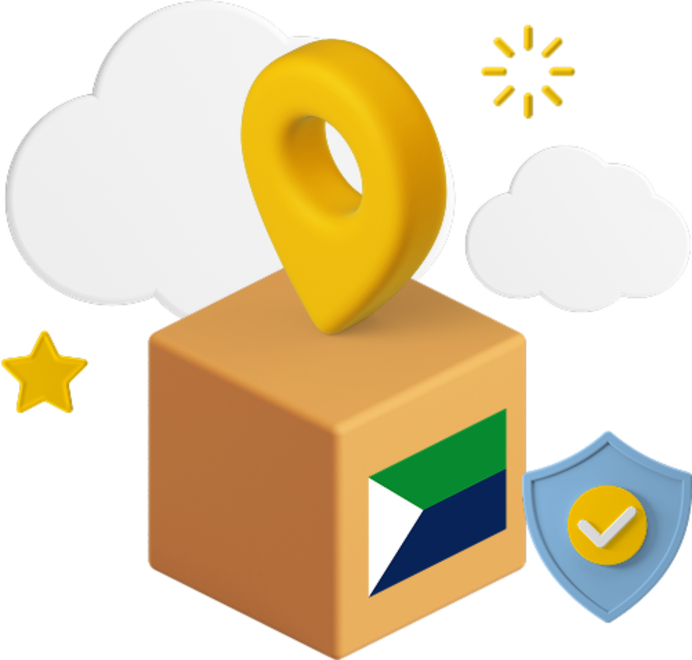 El Hierro flag on parcel box graphic