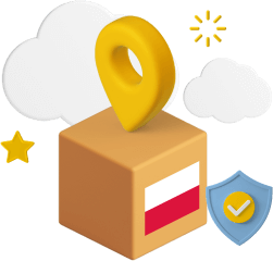 Box with Polish flag on