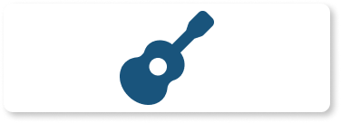 Blue animated guitar on white rectangle