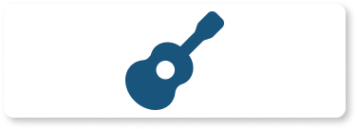 Blue animated guitar on white rectangle