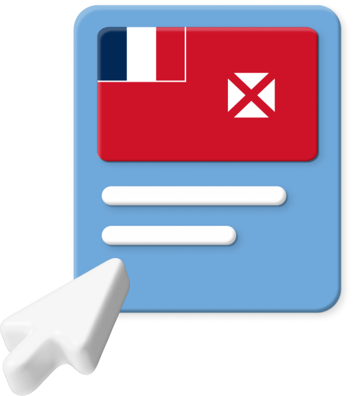 Wallis and Futuna flag on webpage graphic
