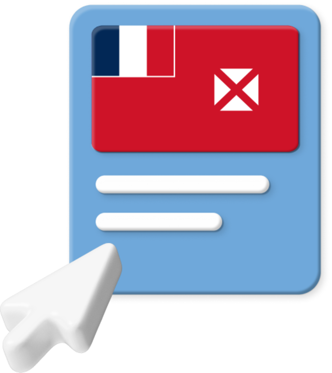 Wallis and Futuna flag on webpage graphic