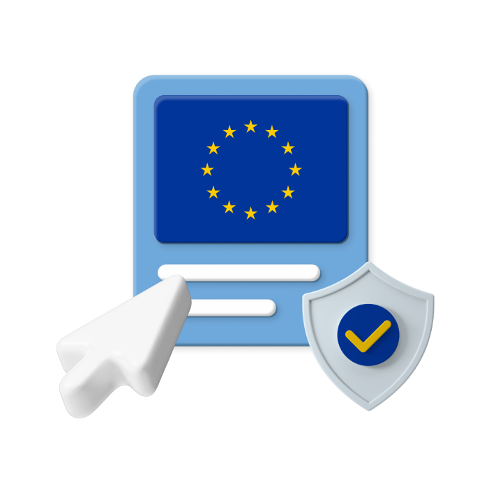 EU Flag Clicking Graphic