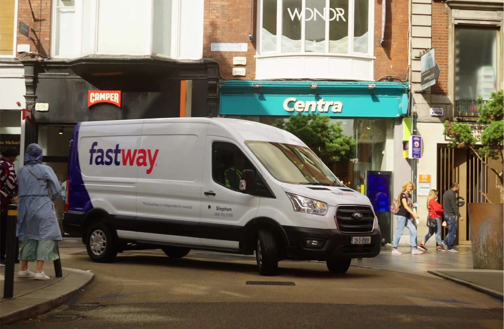Fastway courier van on street