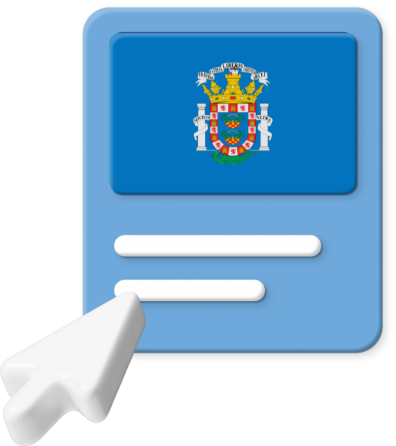 Melilla flag on webpage graphic