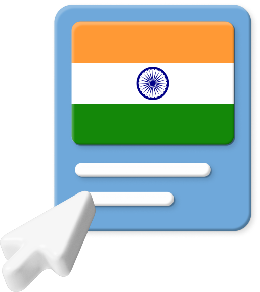 Indian flag with pointer