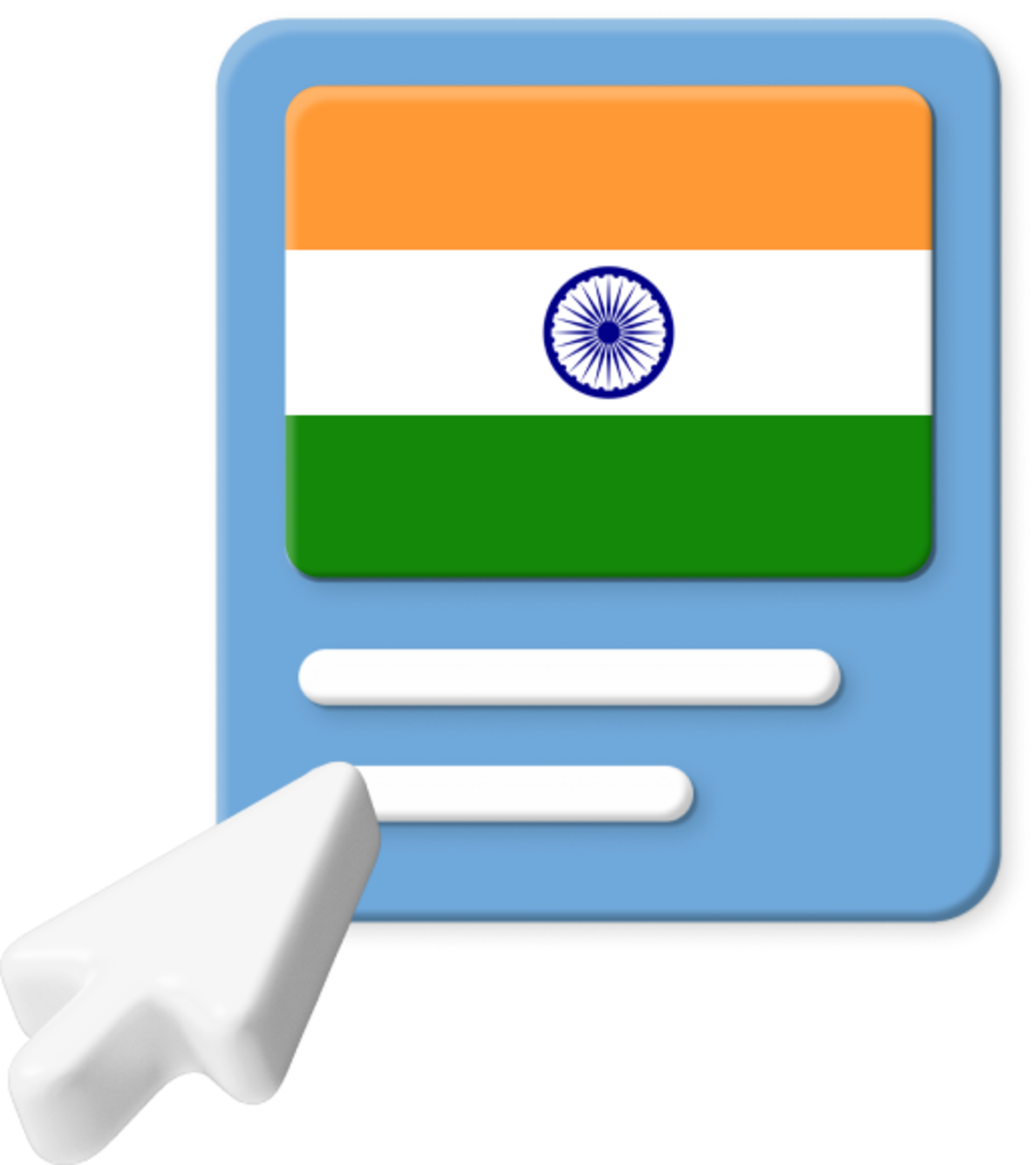 Indian flag with pointer