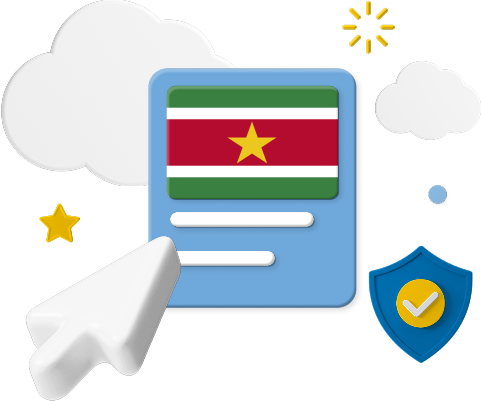 Suriname flag on website graphic 
