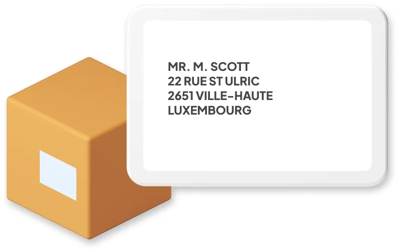 luxembourg address on parcel
