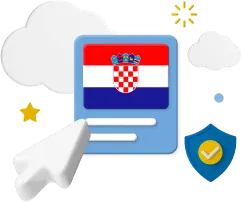 Croatian flag with pointer and shield icon