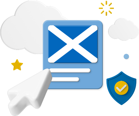 Scotland flag on website graphic