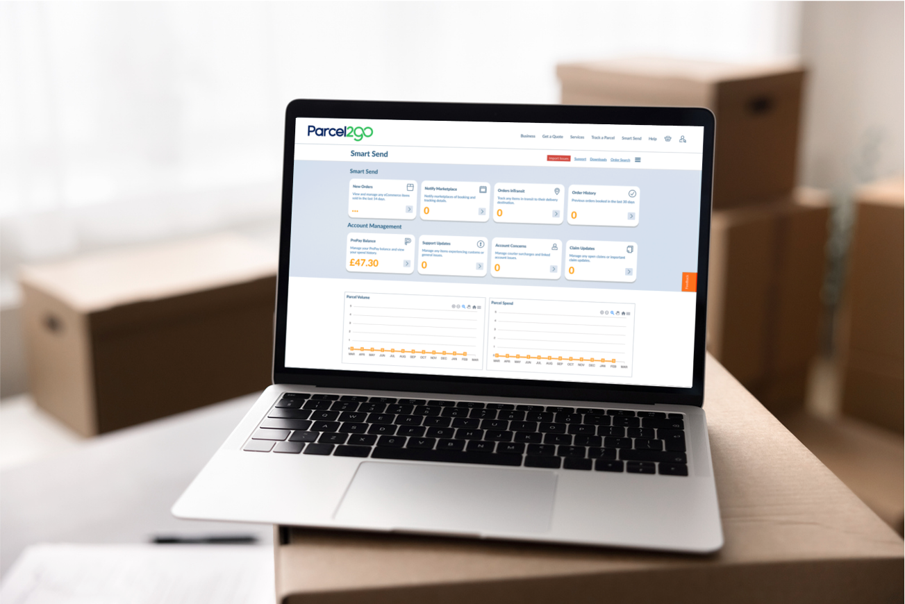 Laptop with Smart Send dashboard on