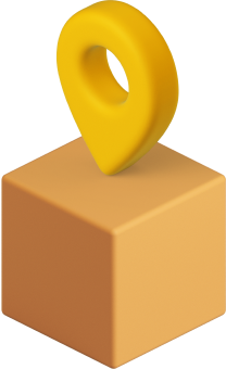 Animated box with location pin icon