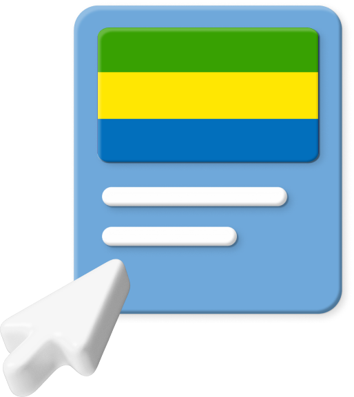 Gabon flag on webpage graphic