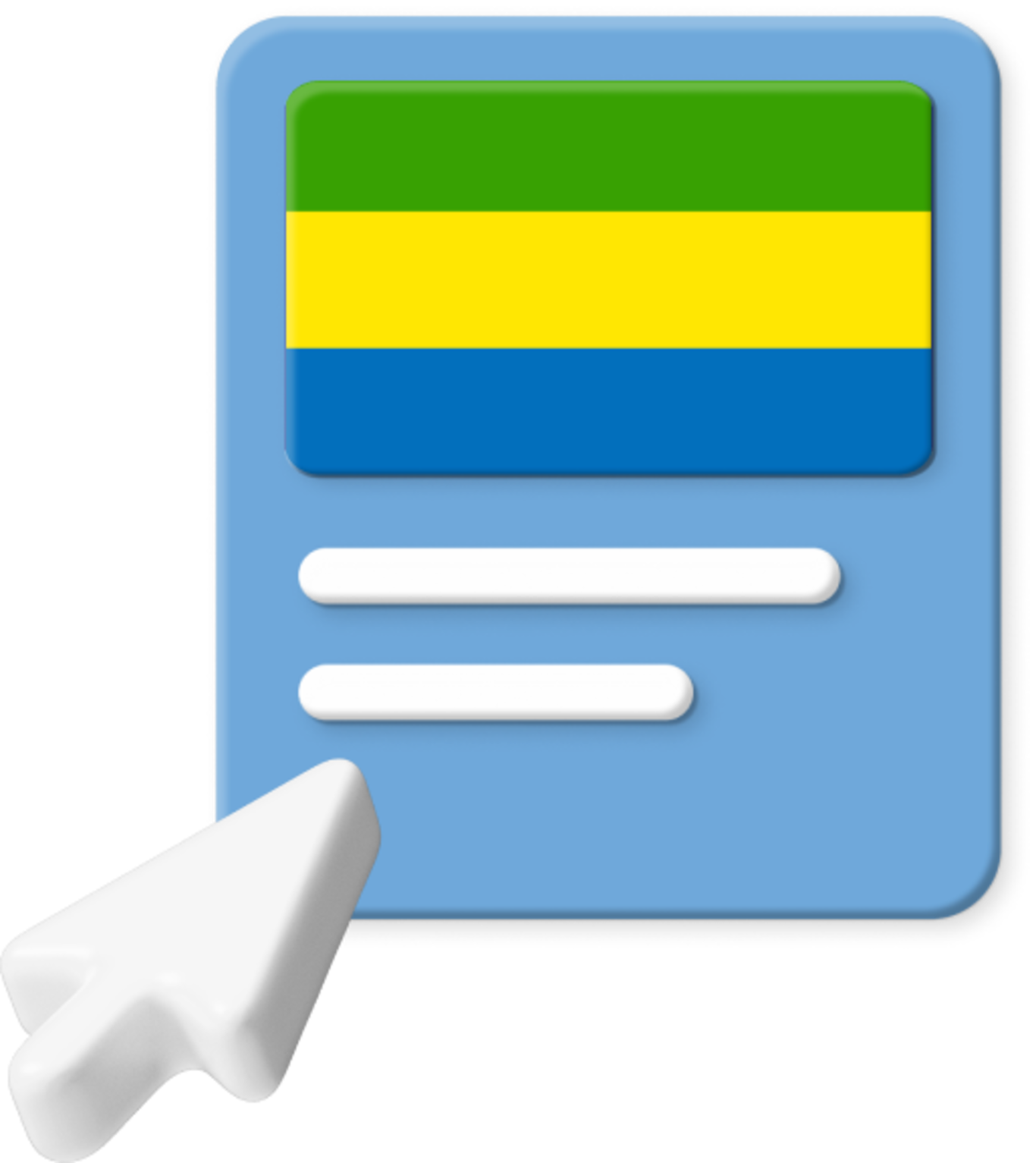 Gabon flag on webpage graphic