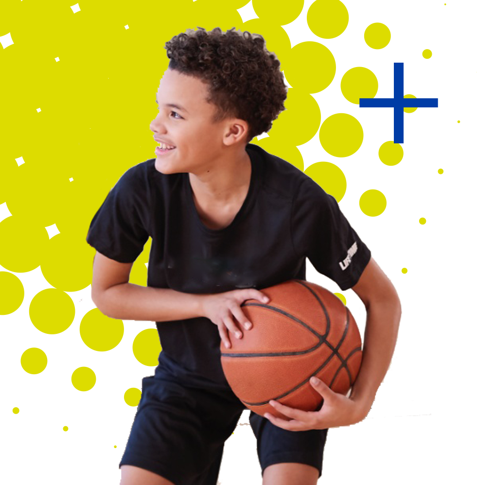 Child playing with Basketball