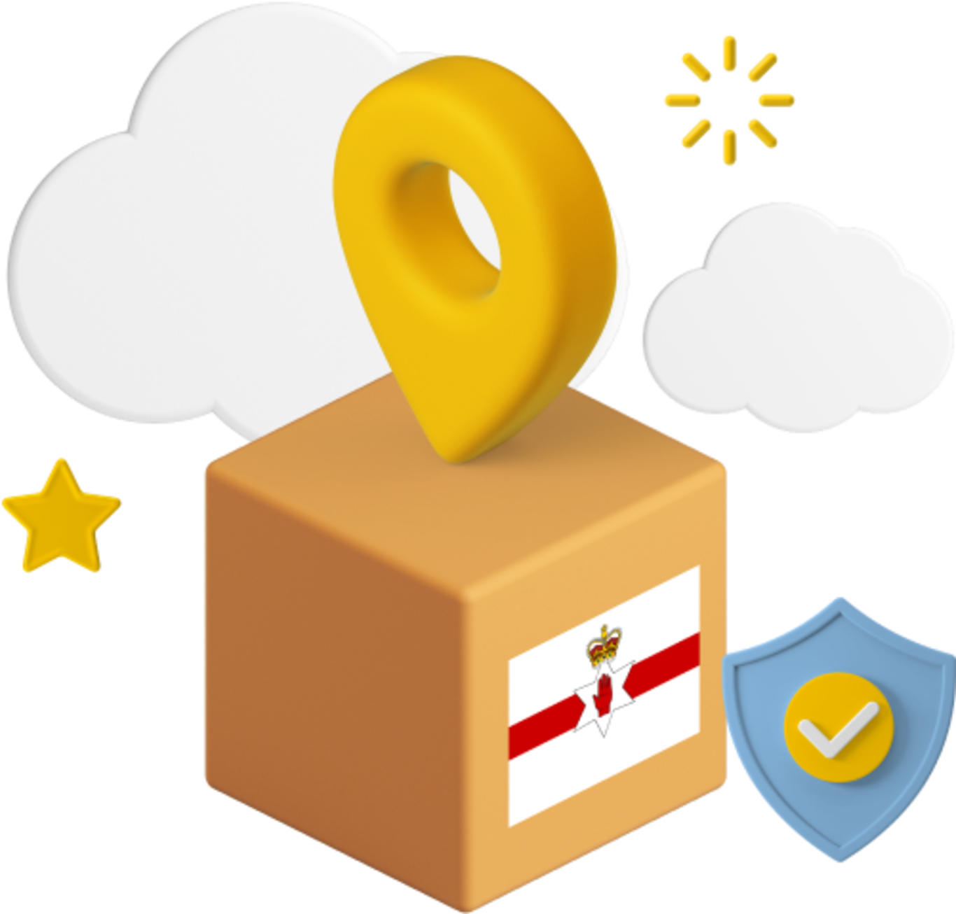 Northern Ireland flag on box