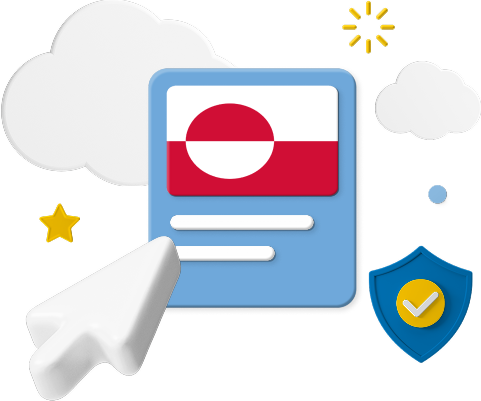 Greenland flag on website graphic