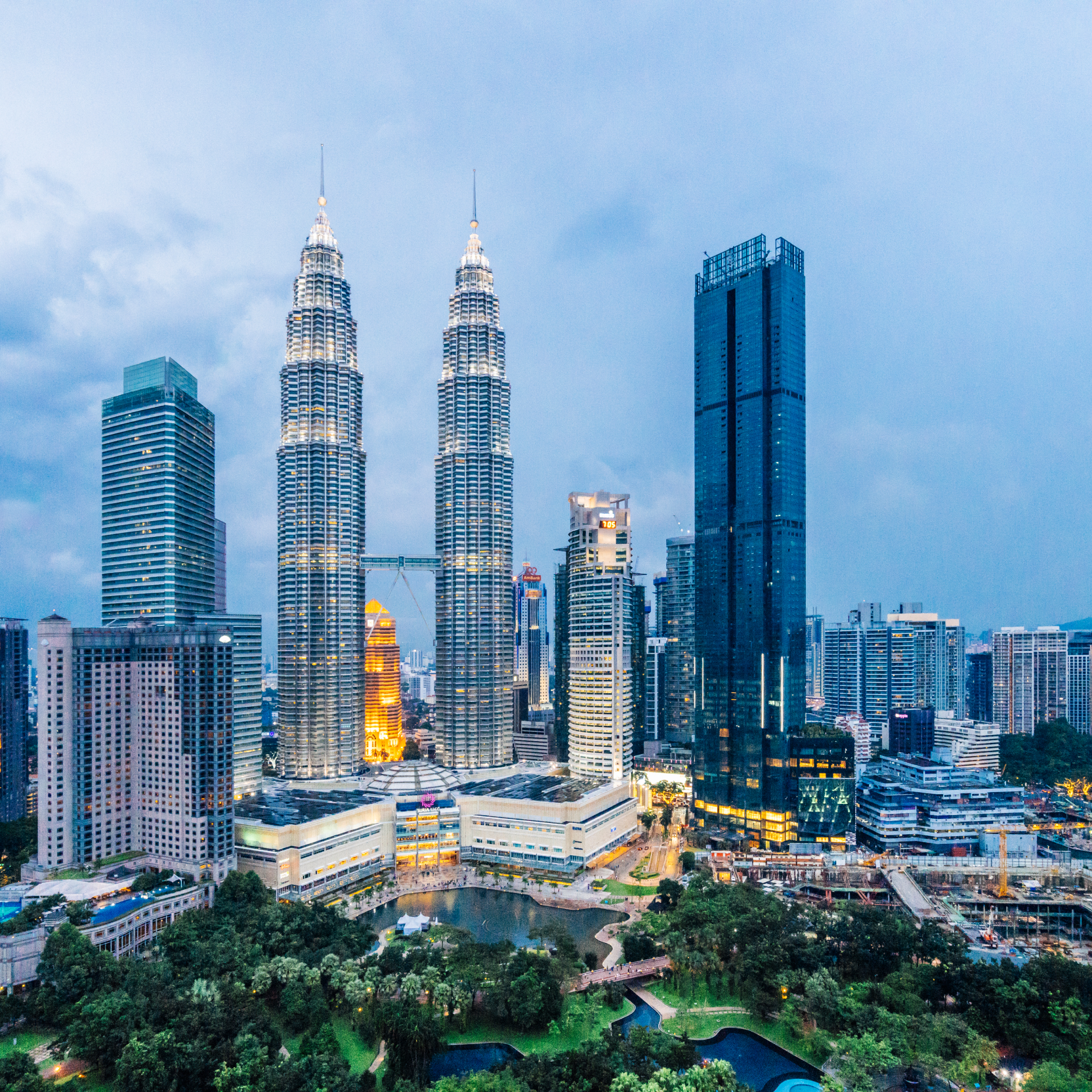 Sky view of a city in Malaysia