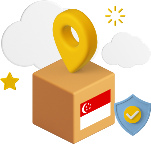 Singapore flag on box