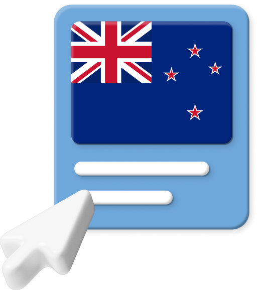 New Zealand flag with pointer