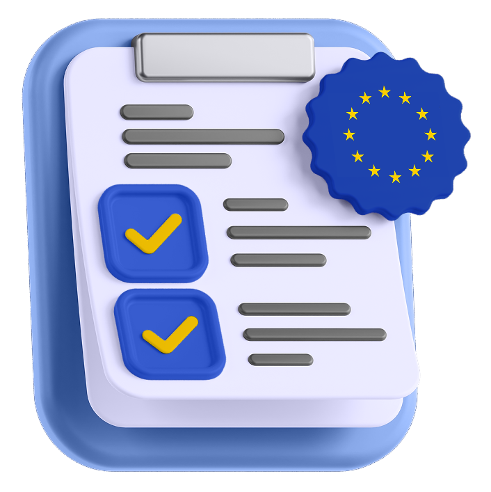 Graphic of checklist with EU flag