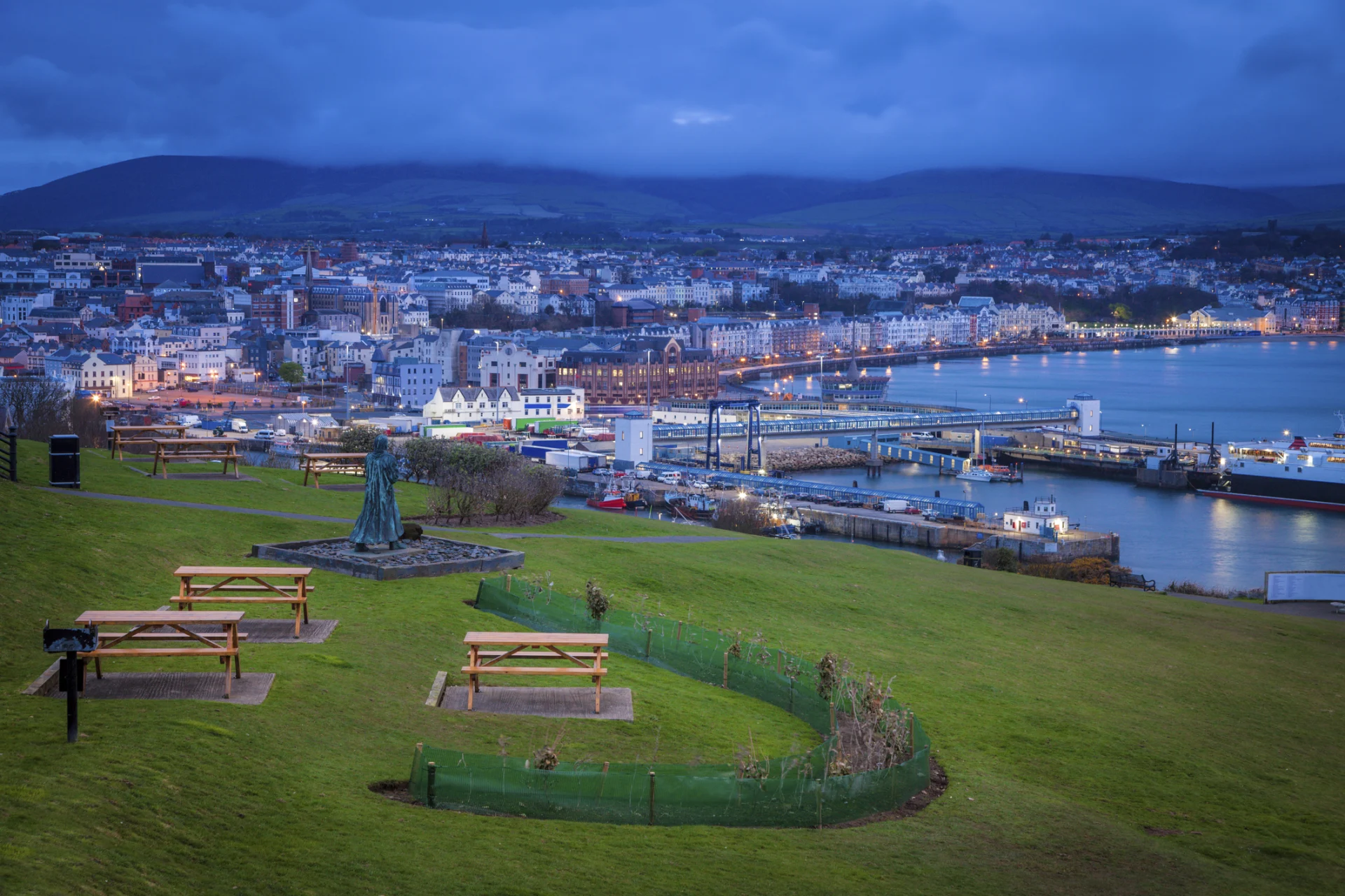 View of city in the Isle of Man
