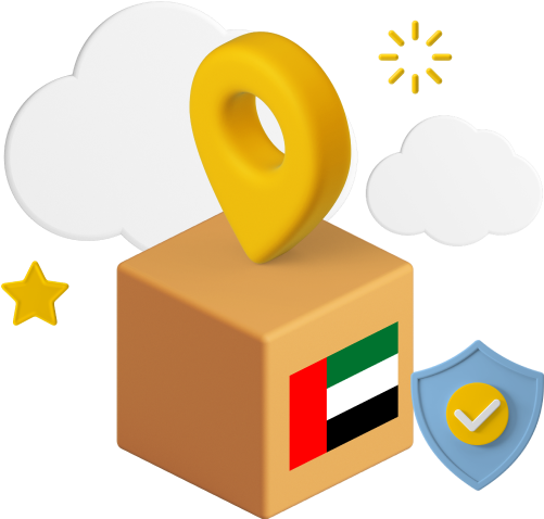 UAE flag on box