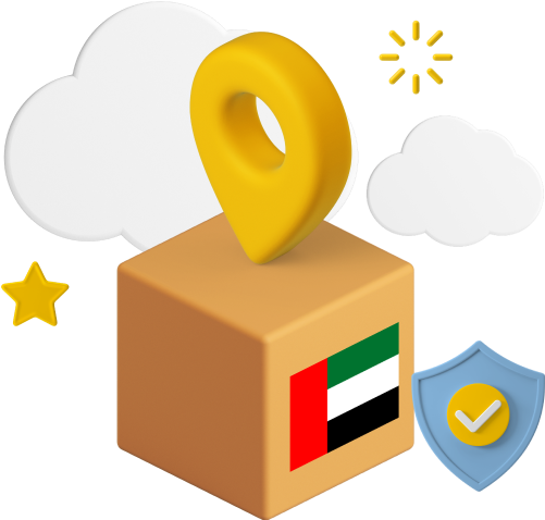UAE flag on box