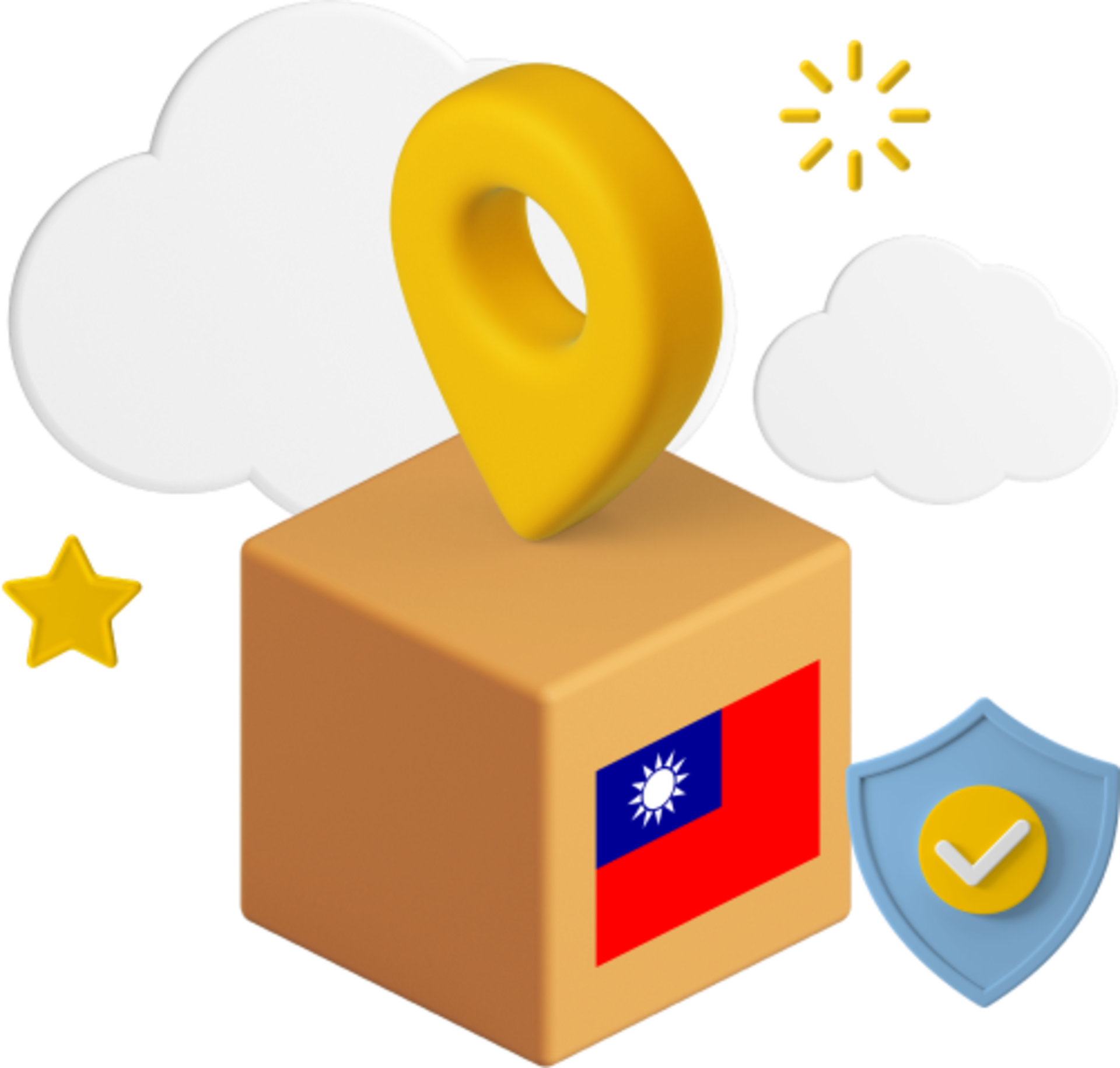 Taiwan parcel with icons
