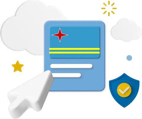 Aruba flag on website graphic