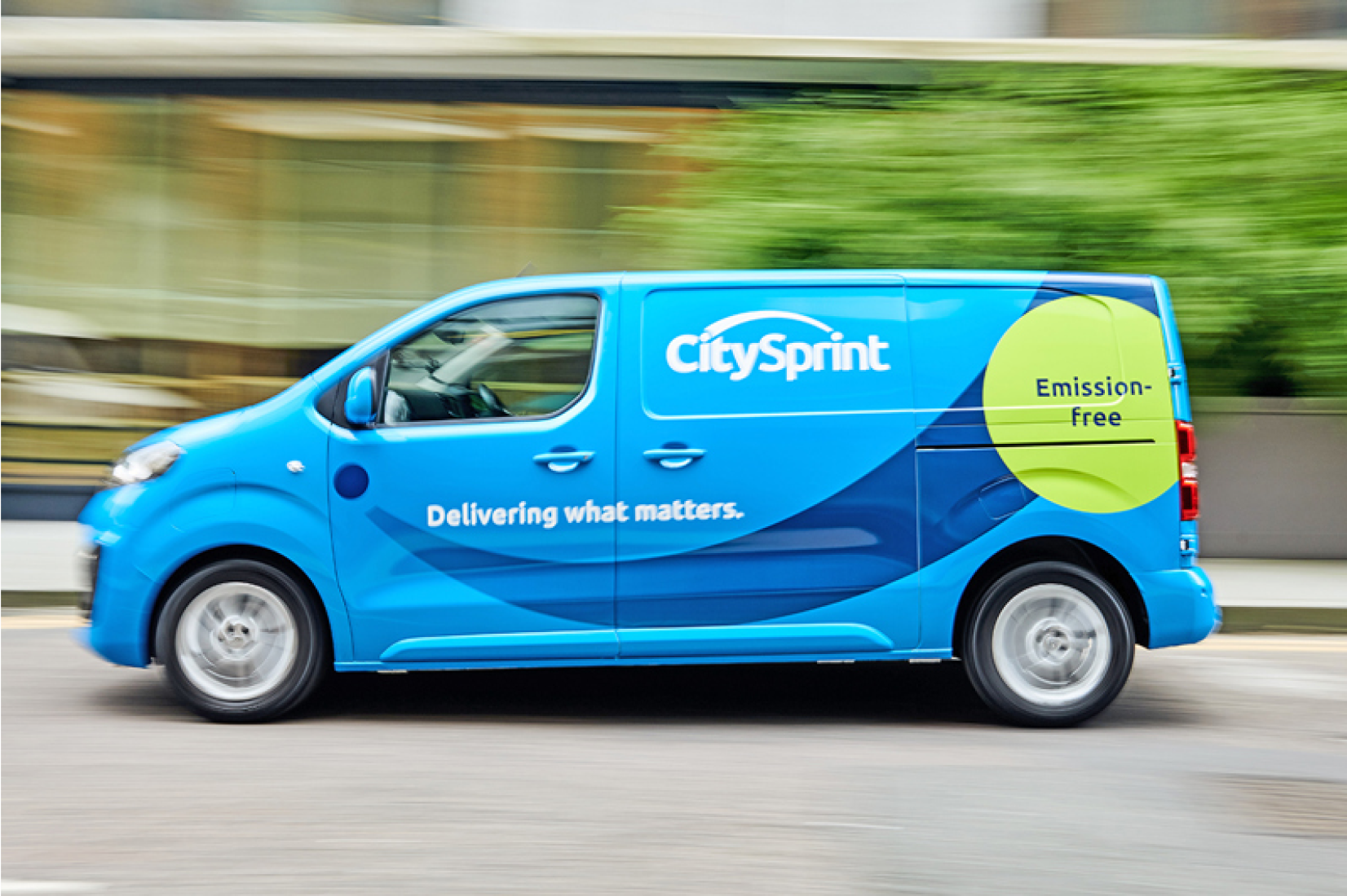 Citysprint courier van on road
