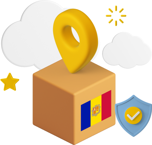 Angola flag on parcel box graphic