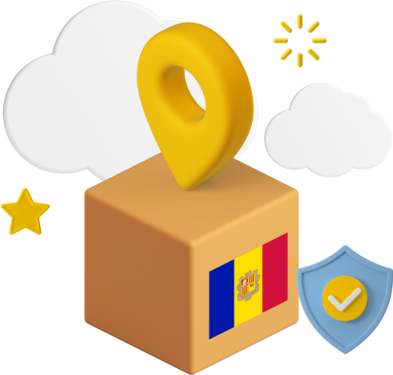 Angola flag on parcel box graphic