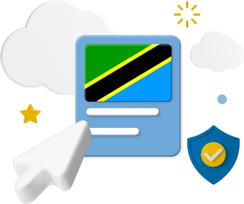 Tanzania flag on web page graphic.