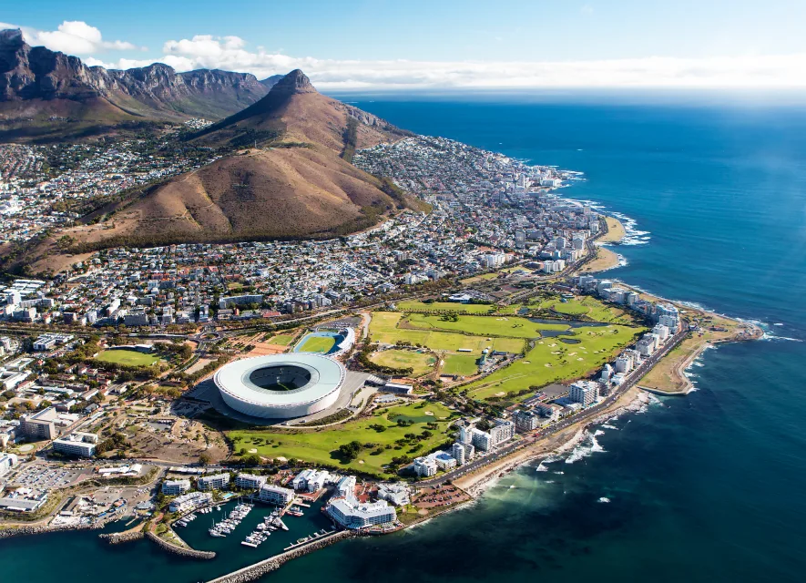 South African city from above