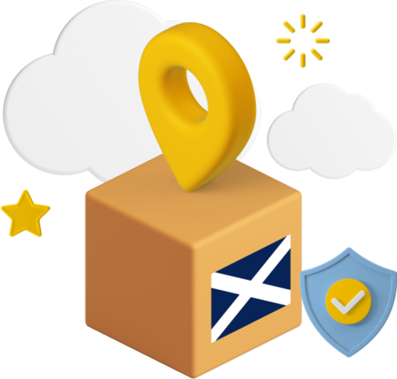 Tenerife flag on parcel graphic