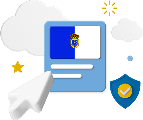 La Palma flag on website graphic